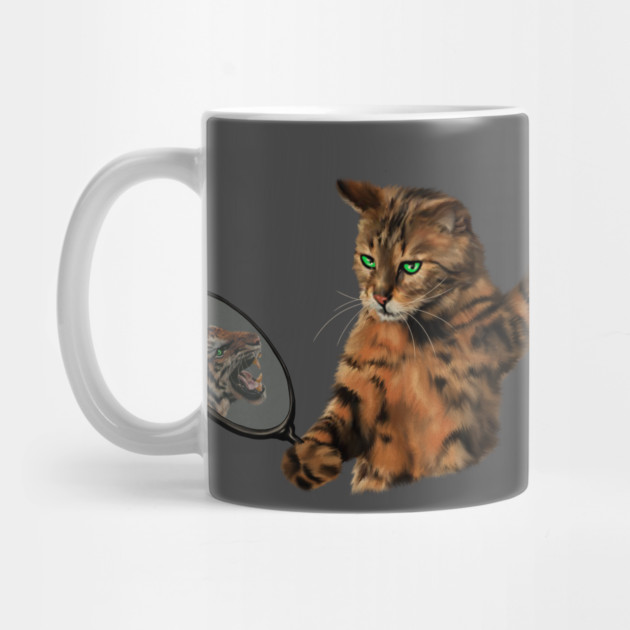 Funny Cat Motivational, Mirror Reflecting Tiger, Cat Lover by logiamerch