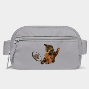 Funny Cat Motivational, Mirror Reflecting Tiger, Cat Lover Bag