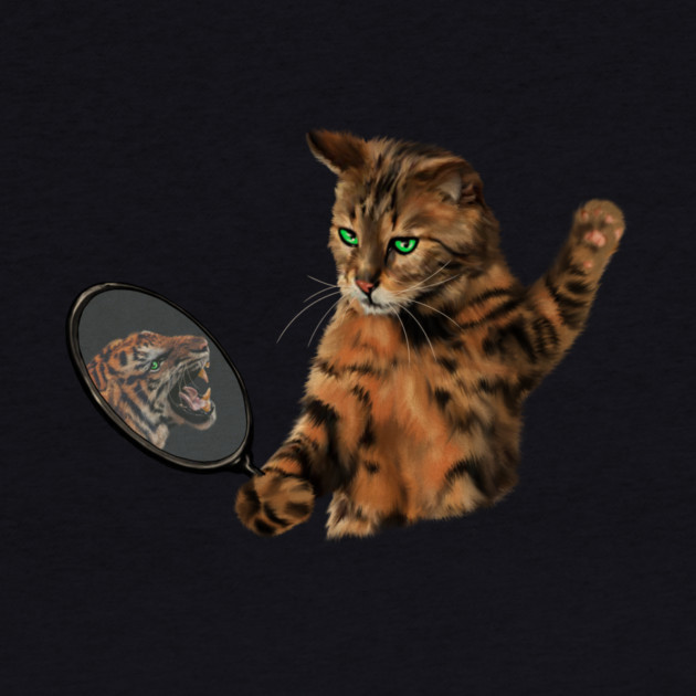 Funny Cat Motivational, Mirror Reflecting Tiger, Cat Lover by logiamerch