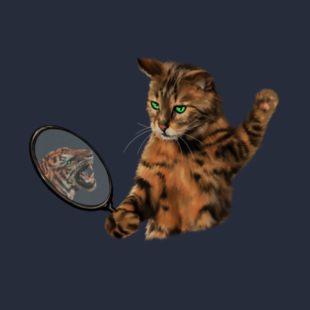 Funny Cat Motivational, Mirror Reflecting Tiger, Cat Lover by logiamerch