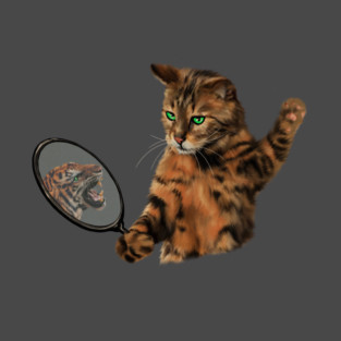 Funny Cat Motivational, Mirror Reflecting Tiger, Cat Lover T-Shirt