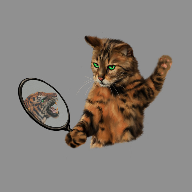 Funny Cat Motivational, Mirror Reflecting Tiger, Cat Lover by logiamerch