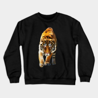 Tiger stalking, Love Tigers, Big Cat Crewneck Sweatshirt