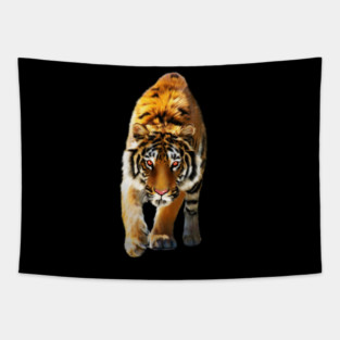 Tiger stalking, Love Tigers, Big Cat Tapestry