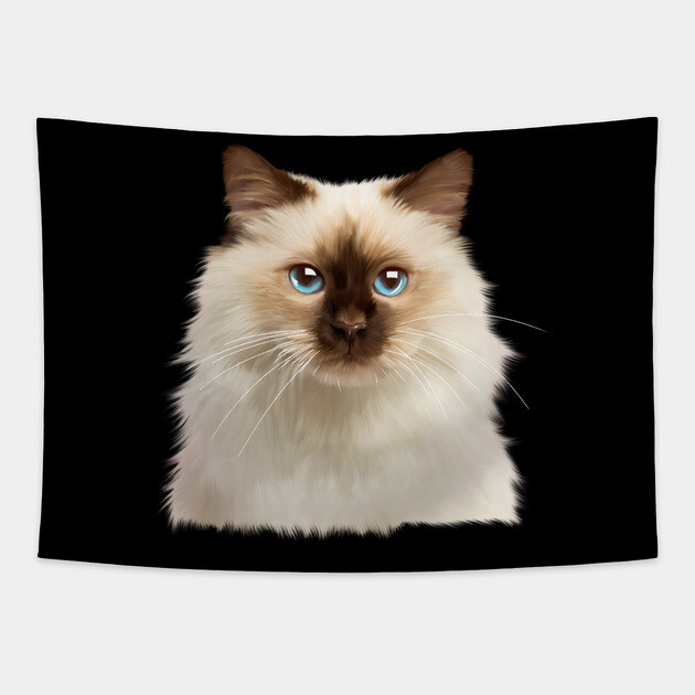 Ragdoll cat Face, Love Ragdoll cats, Cat Lover Tapestry by logiamerch
