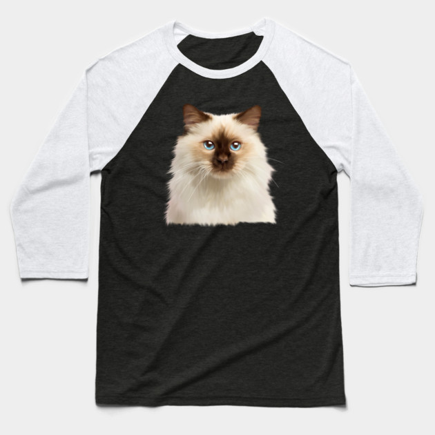Ragdoll cat Face, Love Ragdoll cats, Cat Lover Baseball T-Shirt by logiamerch
