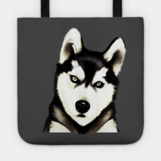 Husky Dog Face, Love Huskies, Dog Lover Tote