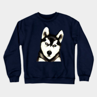 Husky Dog Face, Love Huskies, Dog Lover Crewneck Sweatshirt