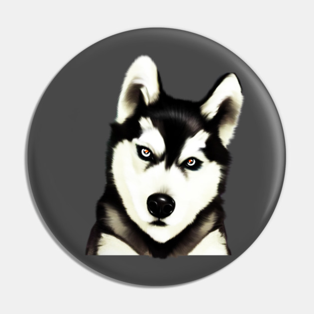 Husky Dog Face, Love Huskies, Dog Lover Pin by logiamerch