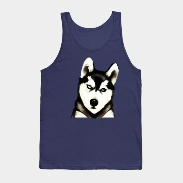 Husky Dog Face, Love Huskies, Dog Lover Tank Top by logiamerch
