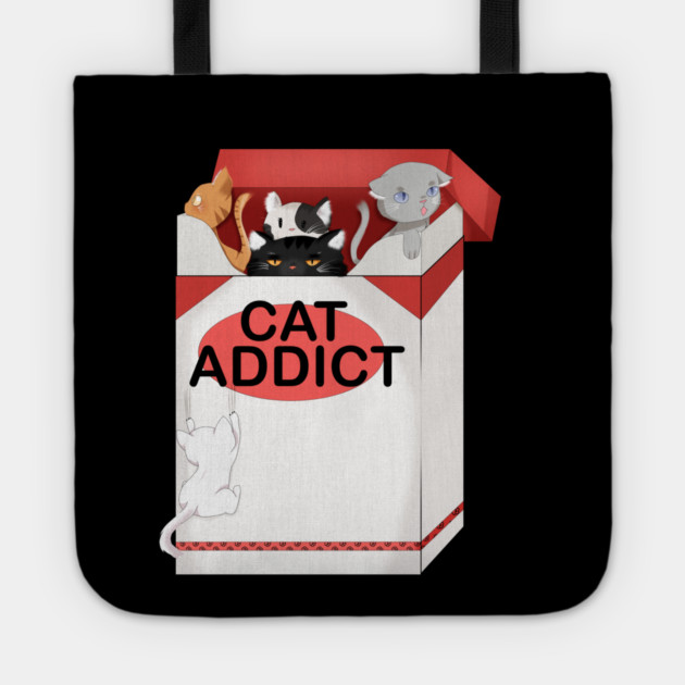 Cat Lover, Funny Cat Addict, Love Cute Cats Tote by logiamerch