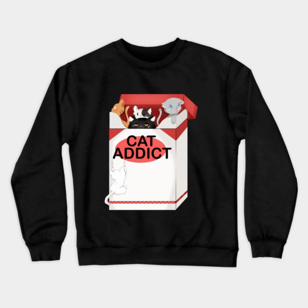 Cat Lover, Funny Cat Addict, Love Cute Cats Crewneck Sweatshirt by logiamerch