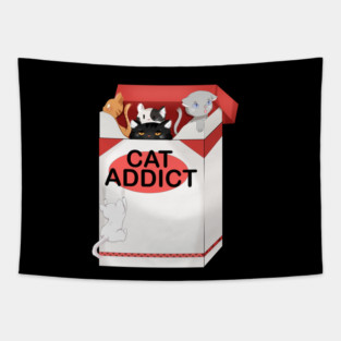 Cat Lover, Funny Cat Addict, Love Cute Cats Tapestry