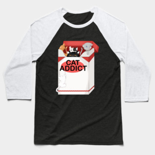Cat Lover, Funny Cat Addict, Love Cute Cats Baseball T-Shirt