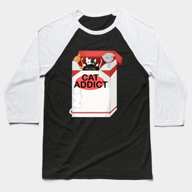 Cat Lover, Funny Cat Addict, Love Cute Cats Baseball T-Shirt by logiamerch