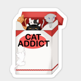 Cat Lover, Funny Cat Addict, Love Cute Cats Sticker
