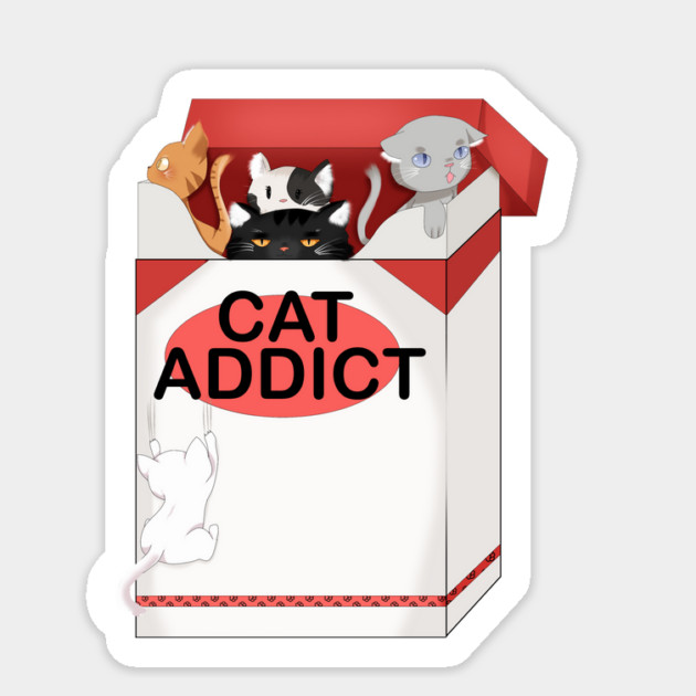 Cat Lover, Funny Cat Addict, Love Cute Cats Sticker by logiamerch