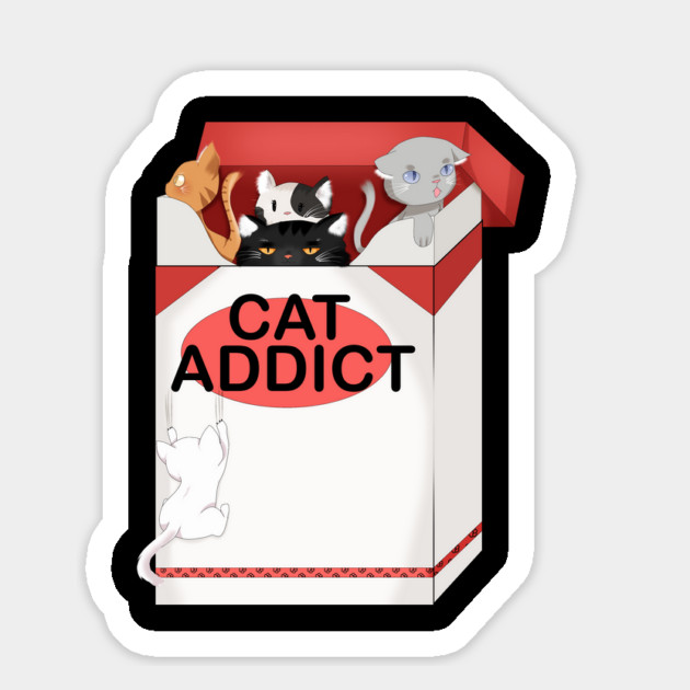 Cat Lover, Funny Cat Addict, Love Cute Cats Magnet by logiamerch