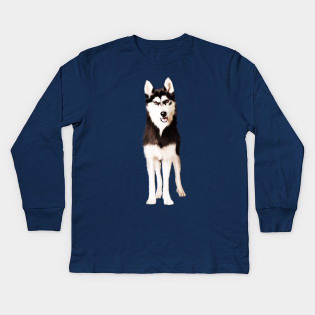 Husky Dog, Love Huskies, Dog Lover Kids Long Sleeve T-Shirt by logiamerch