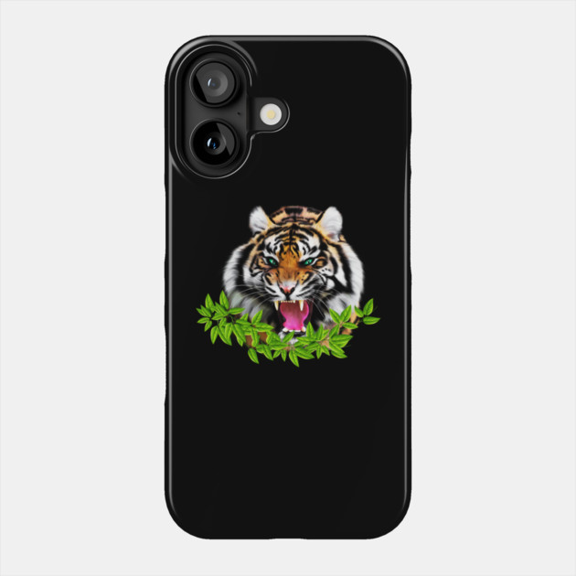 Tiger Roaring Tropical, Big Cat, Love Tigers Phone Case by logiamerch
