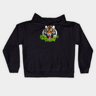 Tiger Roaring Tropical, Big Cat, Love Tigers Kids Hoodie