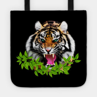Tiger Roaring Tropical, Big Cat, Love Tigers Tote