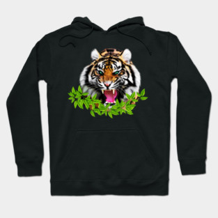 Tiger Roaring Tropical, Big Cat, Love Tigers Hoodie