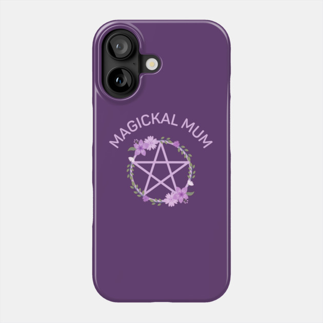 Magickal Mum Purple Lilac Floral Pentacle Cheeky Witch® Phone Case by Cheeky Witch