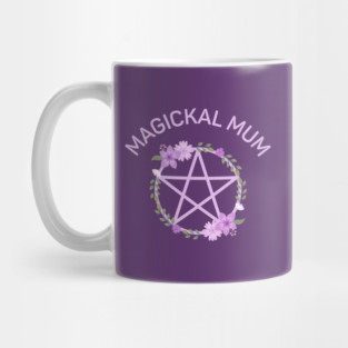 Magickal Mum Purple Lilac Floral Pentacle Cheeky Witch® Mug