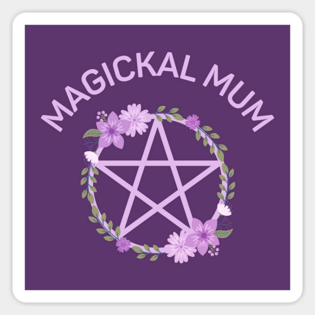 Magickal Mum Purple Lilac Floral Pentacle Cheeky Witch® Sticker by Cheeky Witch