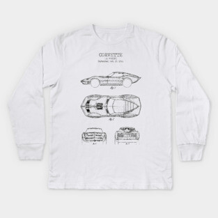 CORVETTE patent Kids Long Sleeve T-Shirt