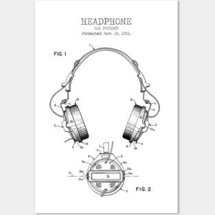 HEADPHONES patent Posters and Art