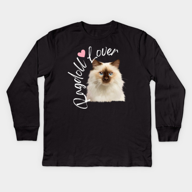 Ragdoll Cat Lover, Love Ragdoll Cats Kids Long Sleeve T-Shirt by logiamerch