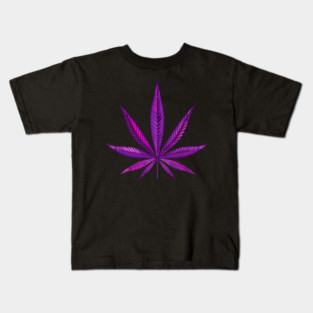 Purple Cannabis Leaf Kids T-Shirt