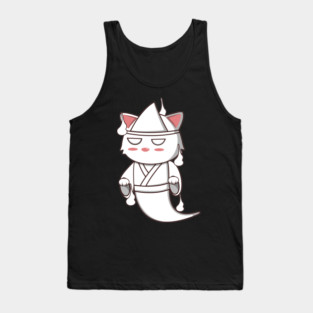 Kawaii Yurei Ghost Cat Tank Top
