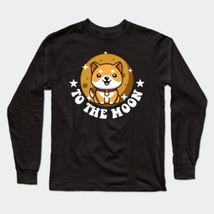 Funny Baby Doge Coin To The Moon Long Sleeve T-Shirt