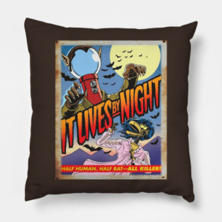 Mystery Science Rusty Barn Sign 3000 - It Lives By Night Pillow