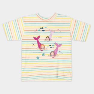 Three Mermaids Kids T-Shirt