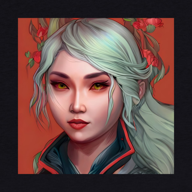 witchy girl manga fashion with yellow eyes by animegirlnft