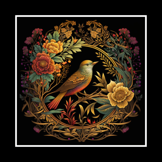 Bird with Floral Ornament by logiamerch