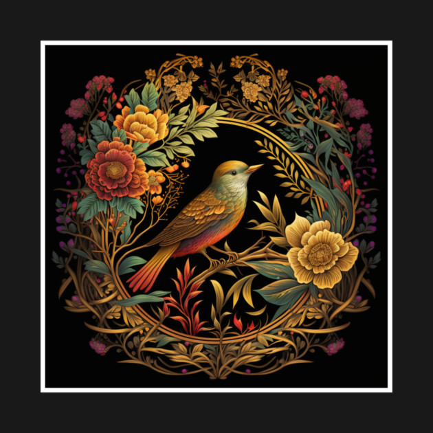 Bird with Floral Ornament by logiamerch