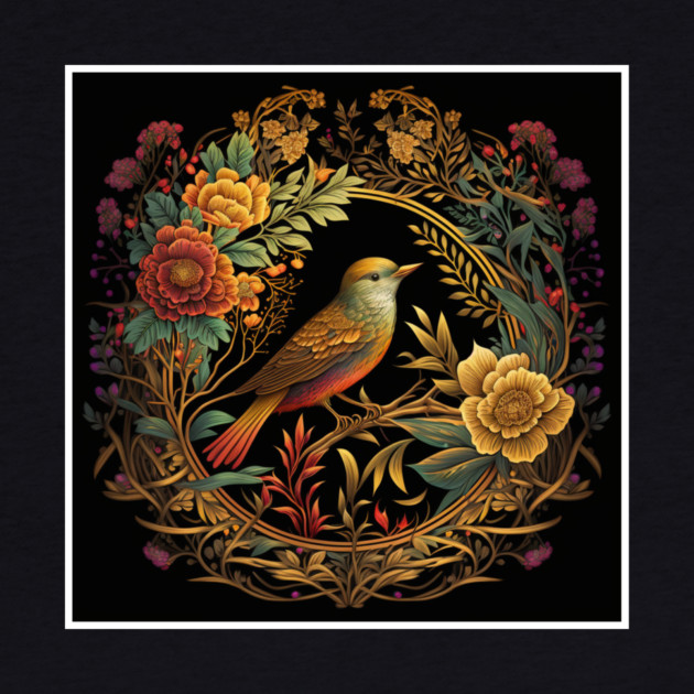 Bird with Floral Ornament by logiamerch