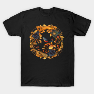 Bird with Floral Ornament T-Shirt