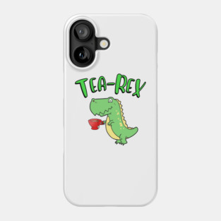 t-rex drinking tea Phone Case