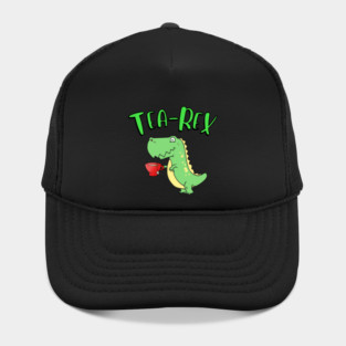 t-rex drinking tea Hat