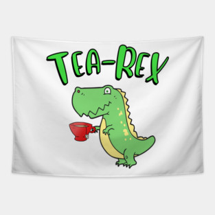 t-rex drinking tea Tapestry