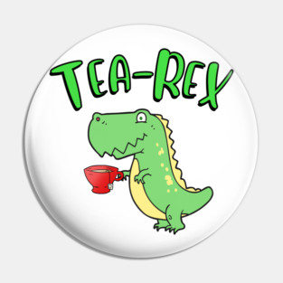 t-rex drinking tea Pin