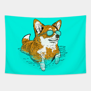 Nevermind Corgi Tapestry
