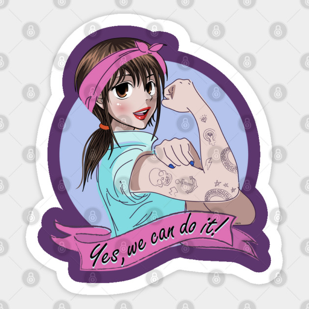Yes, we can do it! Anime Girl Feminist Sticker by creative
