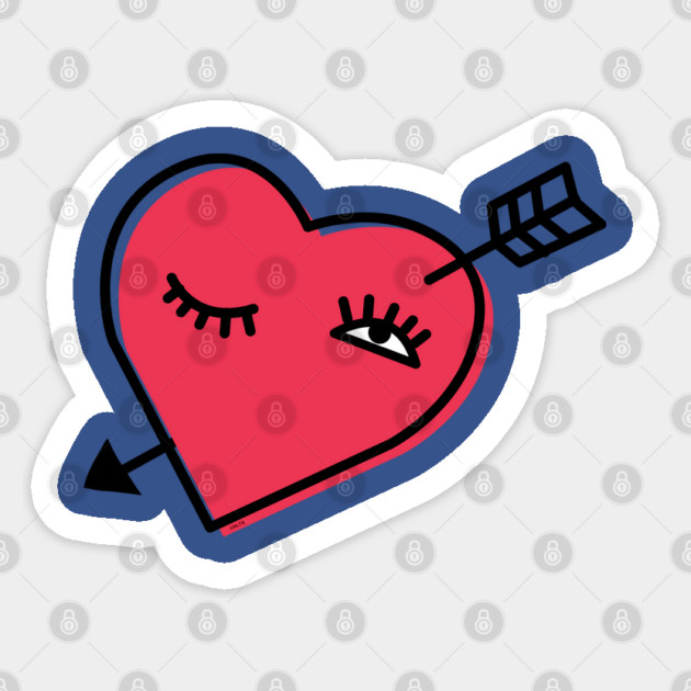 Flirting Heart Valentine Humor Funny Love Sticker by creative